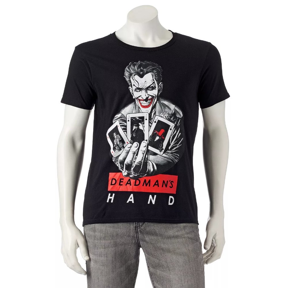 New! The Joker Dead Man's Hand T-Shirt Batman Villain DC Comics